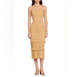 Sandro yellow midi dress